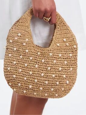 NWT Madewell- Micro Bag in Embellished Straw